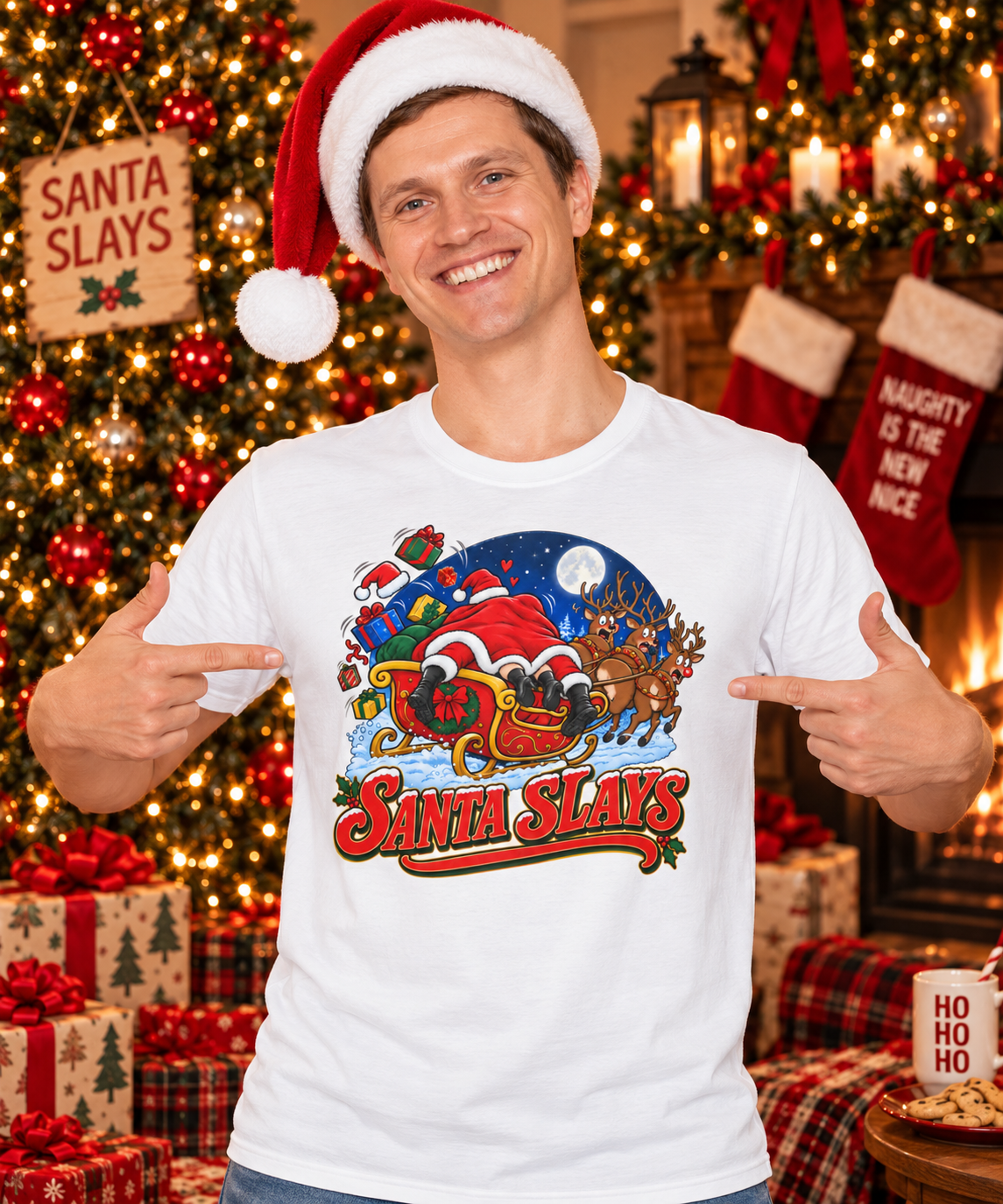 "Santa Slays" Naughty T-Shirt