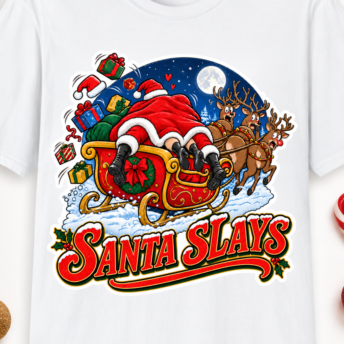 "Santa Slays" Naughty T-Shirt